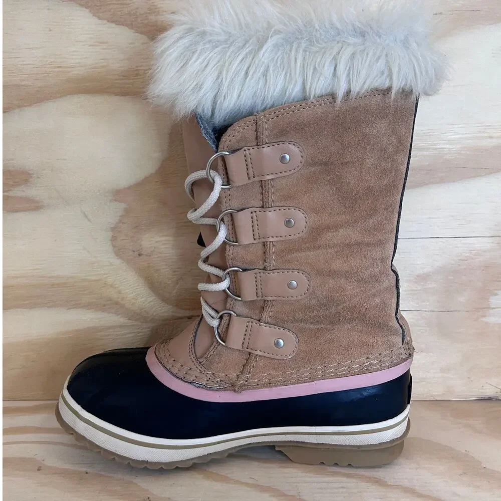 Sorel - Joan Of Arctic - Winter Boots -Brown/Black - Big Girl's - 4 - NY1966-246